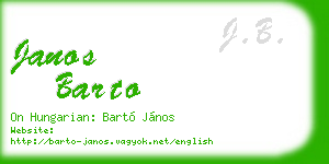 janos barto business card