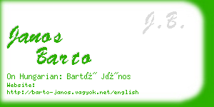 janos barto business card